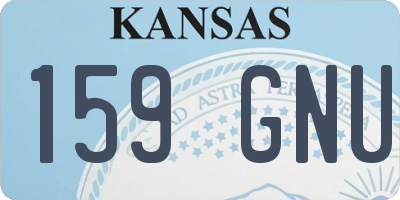 KS license plate 159GNU