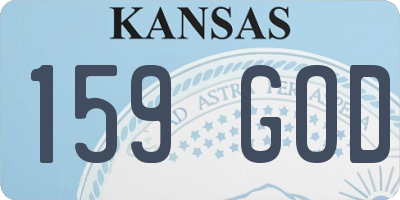 KS license plate 159GOD