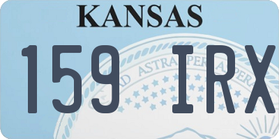 KS license plate 159IRX