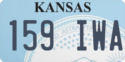 KS license plate 159IWA