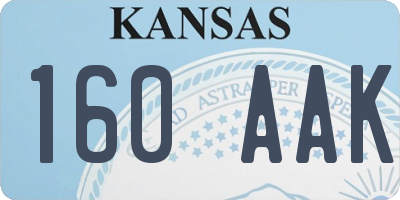 KS license plate 160AAK