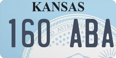 KS license plate 160ABA