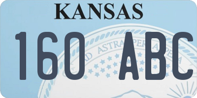 KS license plate 160ABC