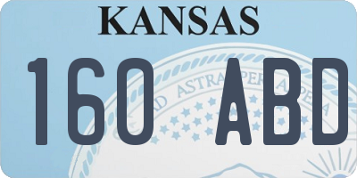 KS license plate 160ABD