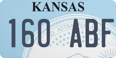 KS license plate 160ABF