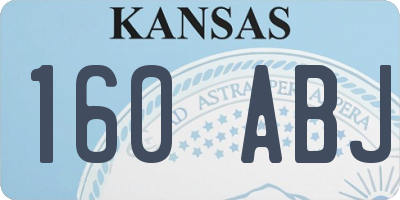 KS license plate 160ABJ