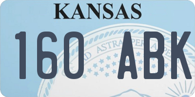 KS license plate 160ABK