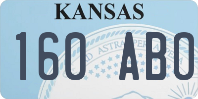 KS license plate 160ABO
