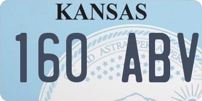 KS license plate 160ABV