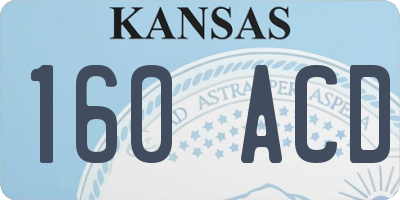 KS license plate 160ACD