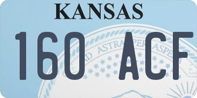 KS license plate 160ACF