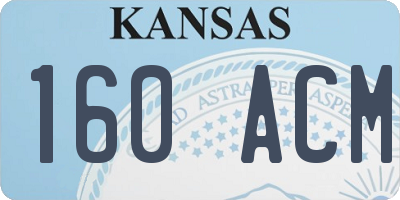KS license plate 160ACM