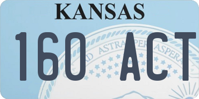 KS license plate 160ACT