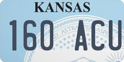 KS license plate 160ACU