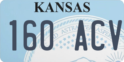 KS license plate 160ACV