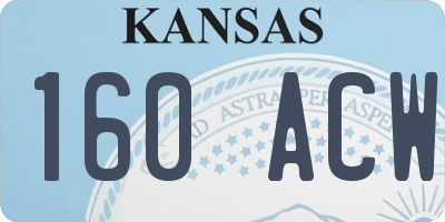 KS license plate 160ACW