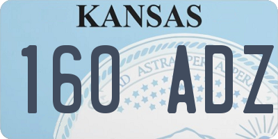 KS license plate 160ADZ