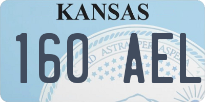 KS license plate 160AEL