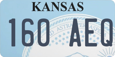 KS license plate 160AEQ