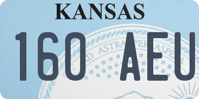 KS license plate 160AEU