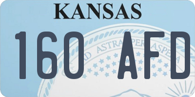 KS license plate 160AFD