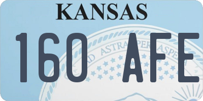 KS license plate 160AFE