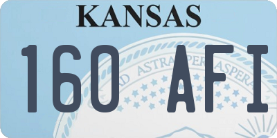 KS license plate 160AFI