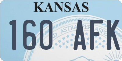 KS license plate 160AFK