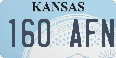 KS license plate 160AFN