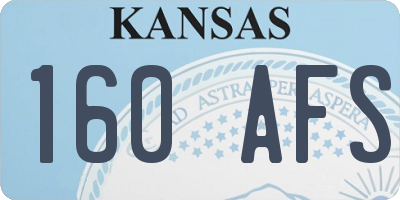 KS license plate 160AFS