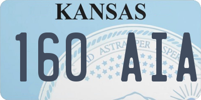 KS license plate 160AIA