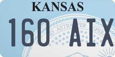 KS license plate 160AIX