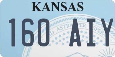 KS license plate 160AIY