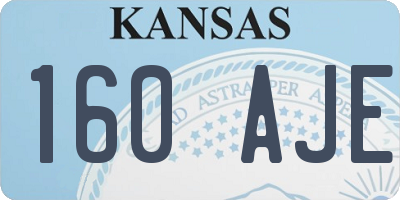 KS license plate 160AJE