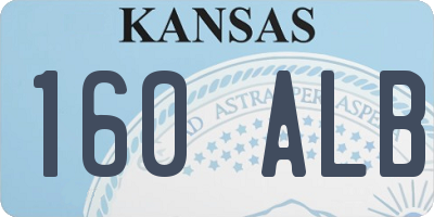 KS license plate 160ALB