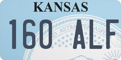 KS license plate 160ALF