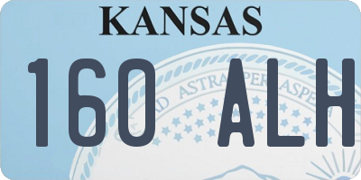 KS license plate 160ALH