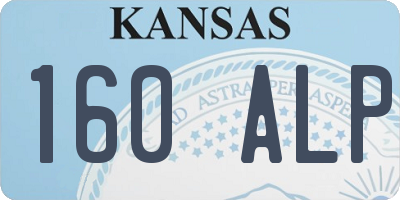 KS license plate 160ALP