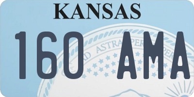 KS license plate 160AMA