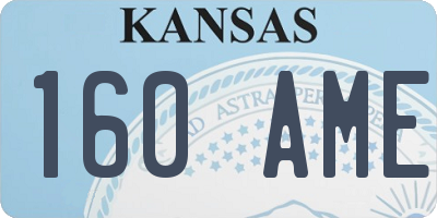KS license plate 160AME