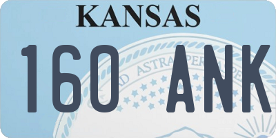 KS license plate 160ANK