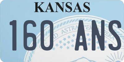 KS license plate 160ANS