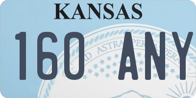 KS license plate 160ANY