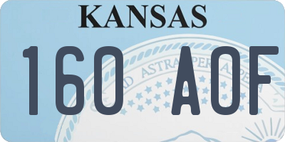 KS license plate 160AOF