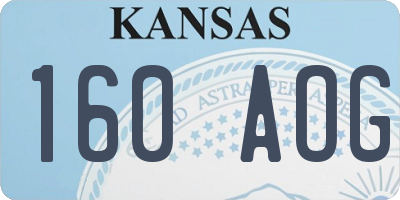 KS license plate 160AOG