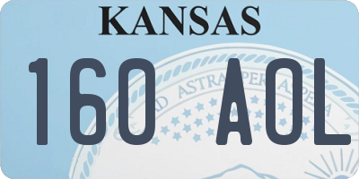 KS license plate 160AOL