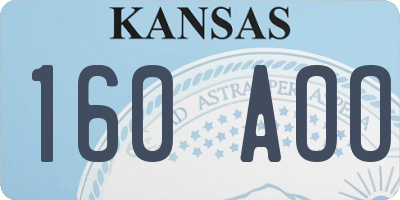 KS license plate 160AOO