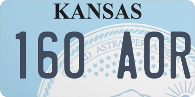 KS license plate 160AOR