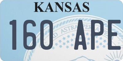 KS license plate 160APE