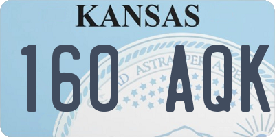 KS license plate 160AQK